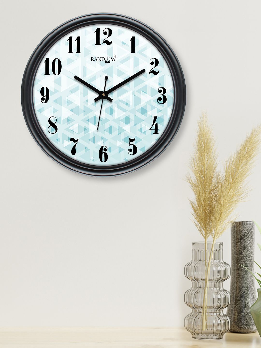 RANDOM Black & White Printed 30 cm Contemporary Wall Clock Price in India