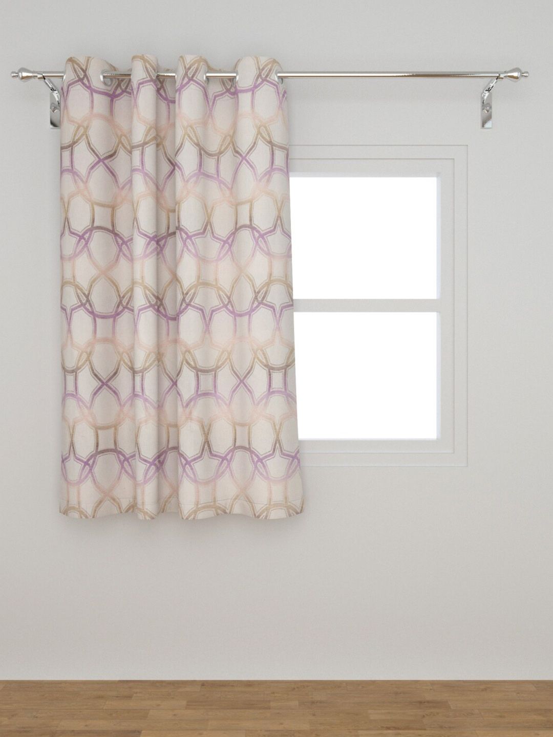 Home Centre White & Purple Black Out Window Curtain Price in India