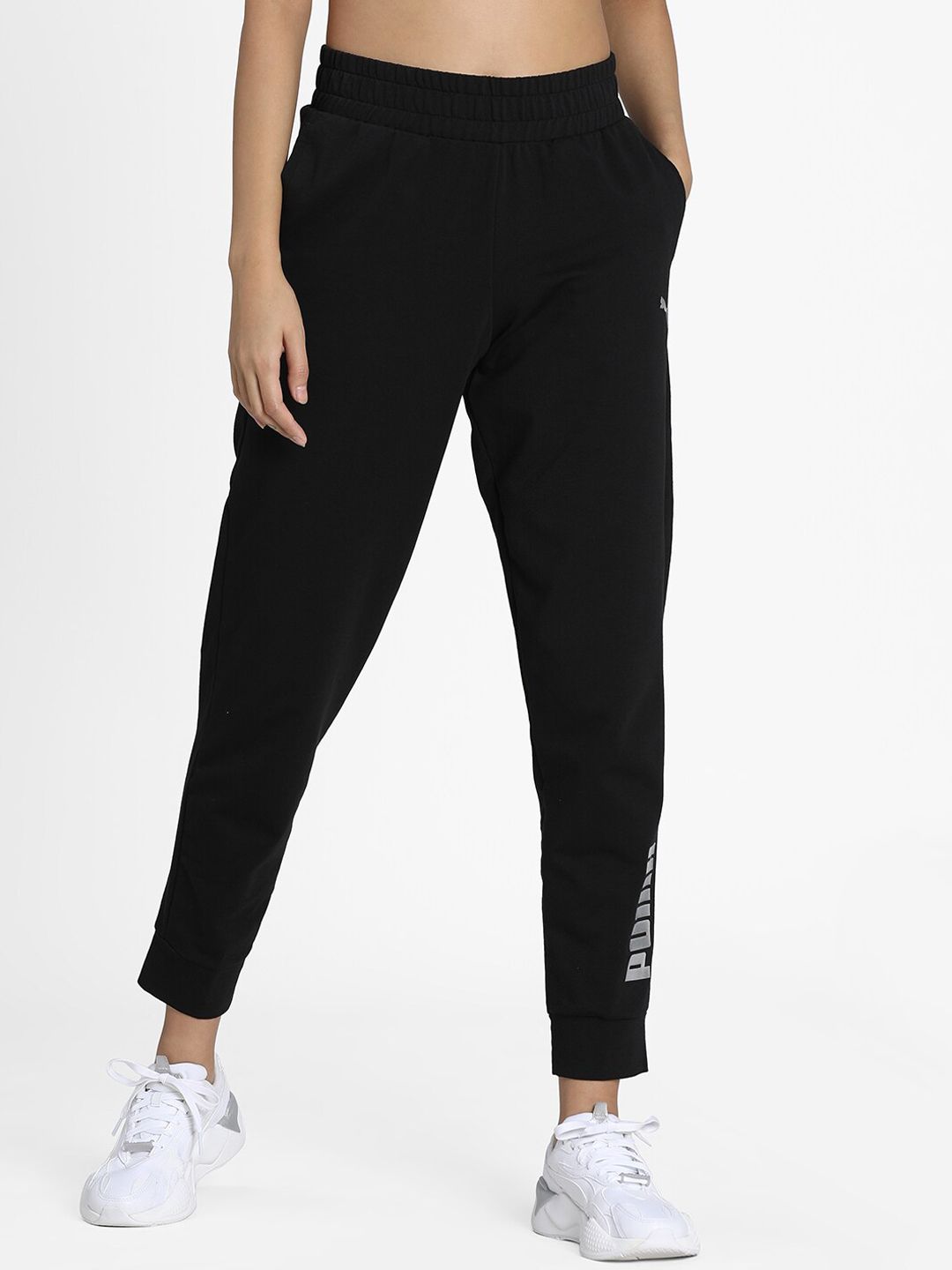 Puma Women Black Printed RTG Knitted dryCELL Sweatpants Price in India