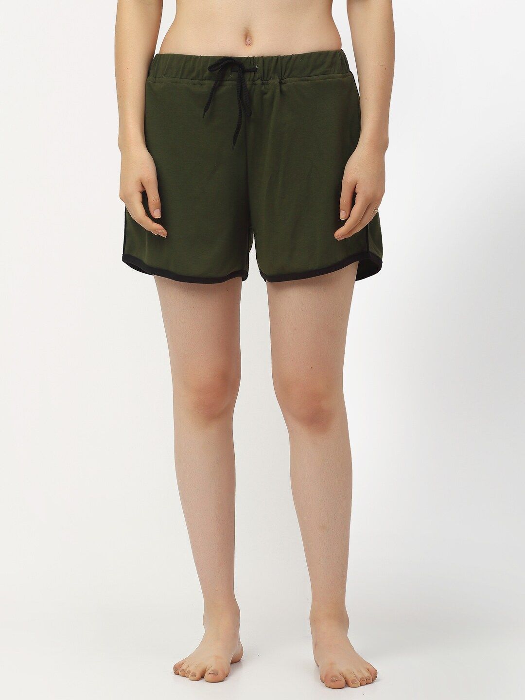 Rigo Women Olive Green Lounge Shorts Price in India