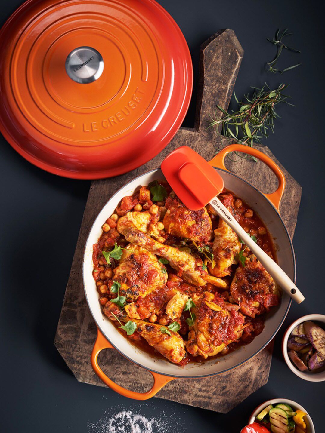 LE CREUSET Orange & Silver-Toned Solid Wok With Glass Lid Price in India