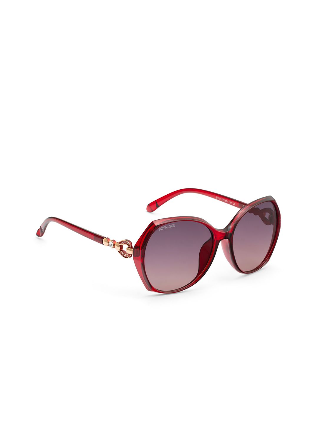 ROYAL SON Women Grey Lens & Red Butterfly Sunglass with UV Protected Lens - CHIWM00116-C5 Price in India