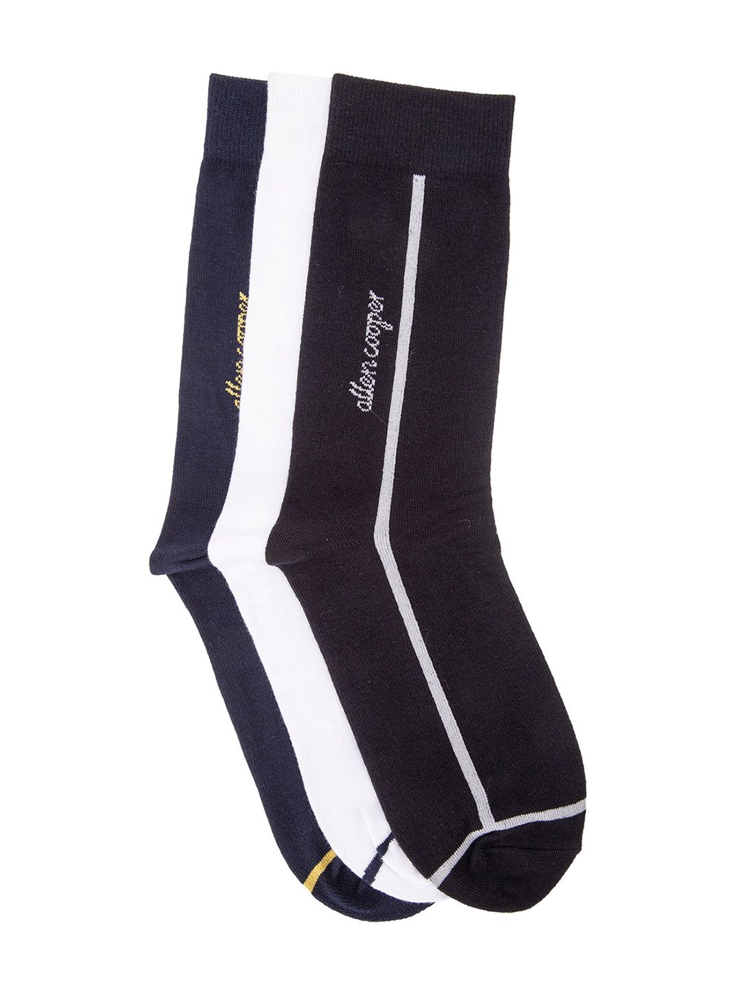 Allen Cooper Men Pack Of 3 Assorted Calf-Length Socks