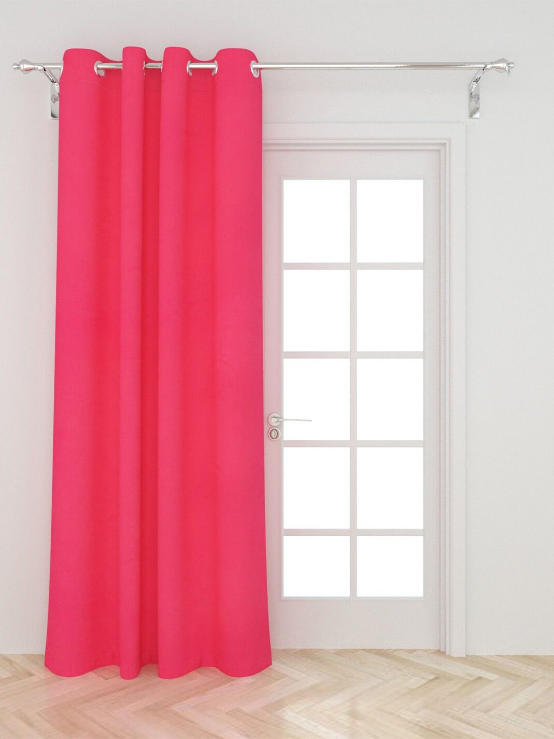 Home Centre Unisex Pink Single Solid Semi Blackout Door Curtain Price in India