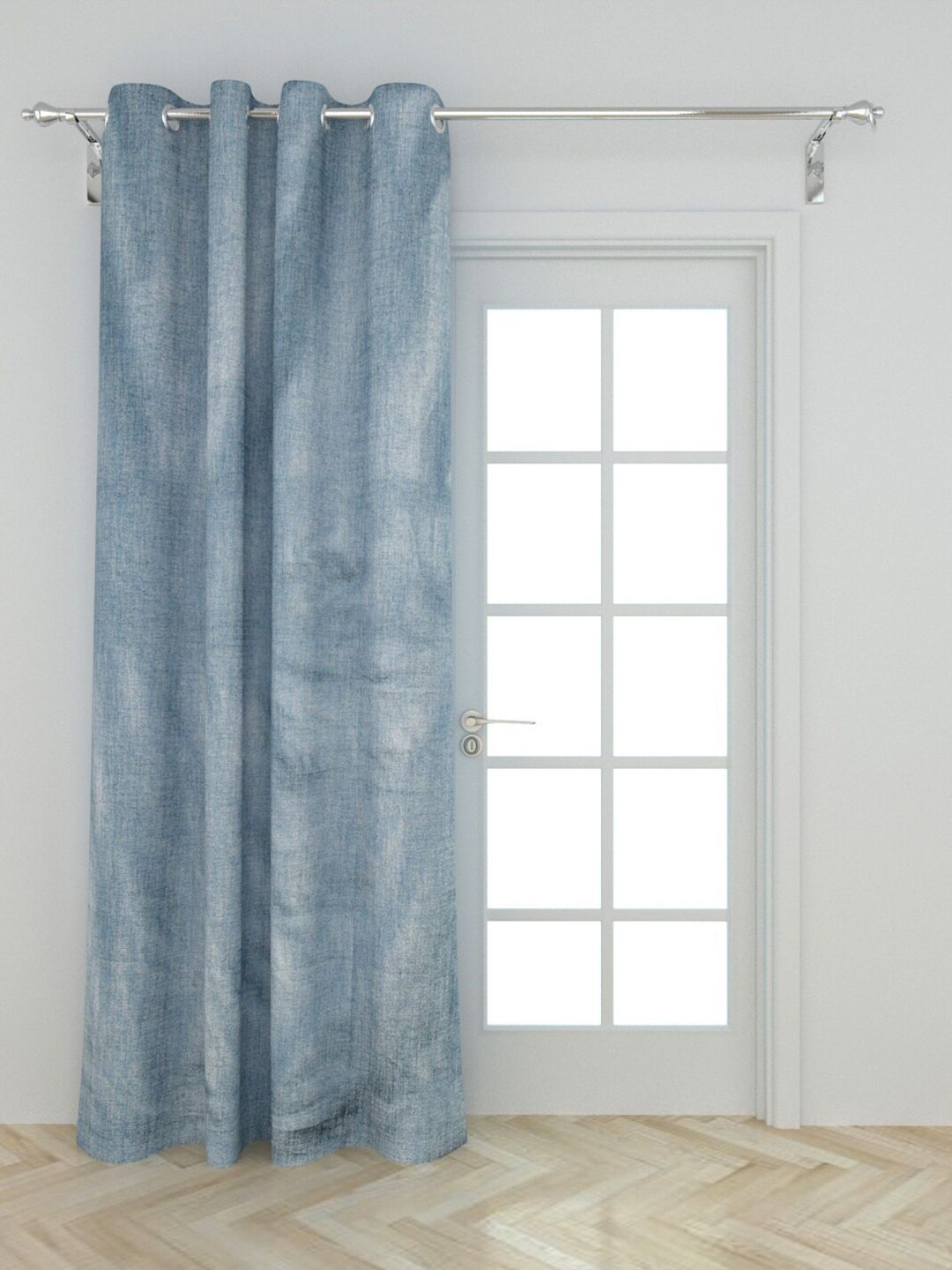 Home Centre Blue Black Out Door Curtain Price in India