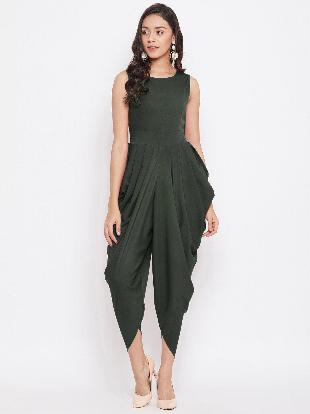 Uptownie Lite Green Solid Dhoti Jumpsuit Price in India