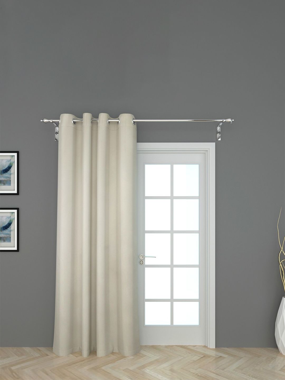 Home Centre Beige Semi-Black Out Door Curtain Price in India