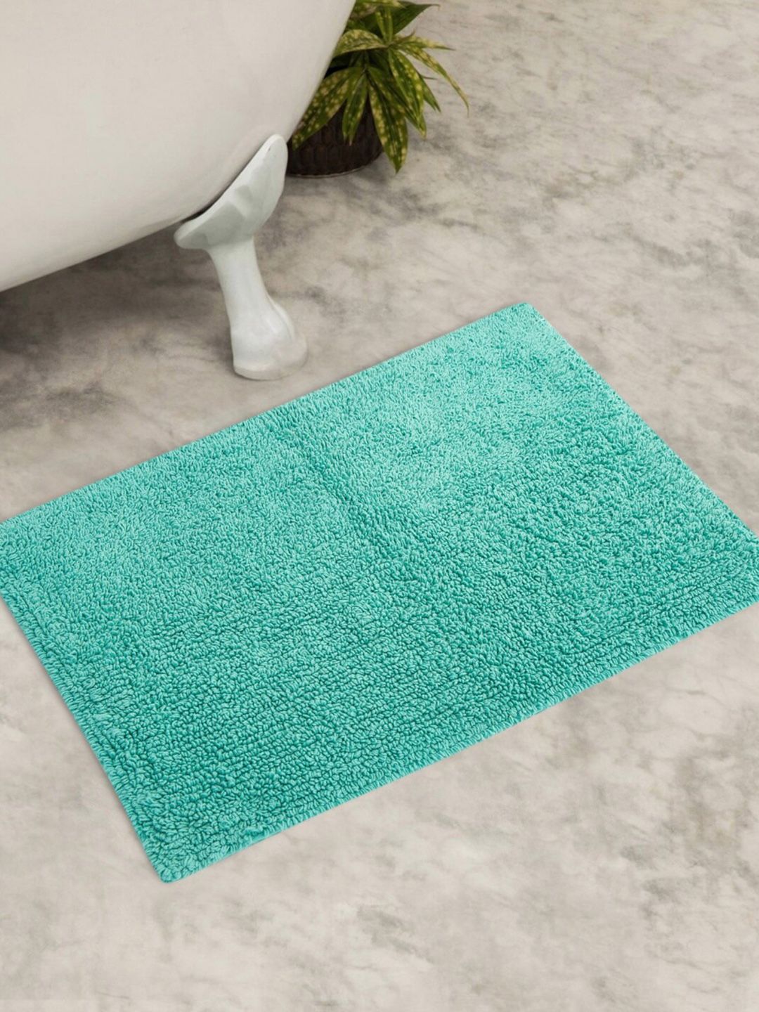 Home Centre Teal Green Solid Bath Mat Price in India