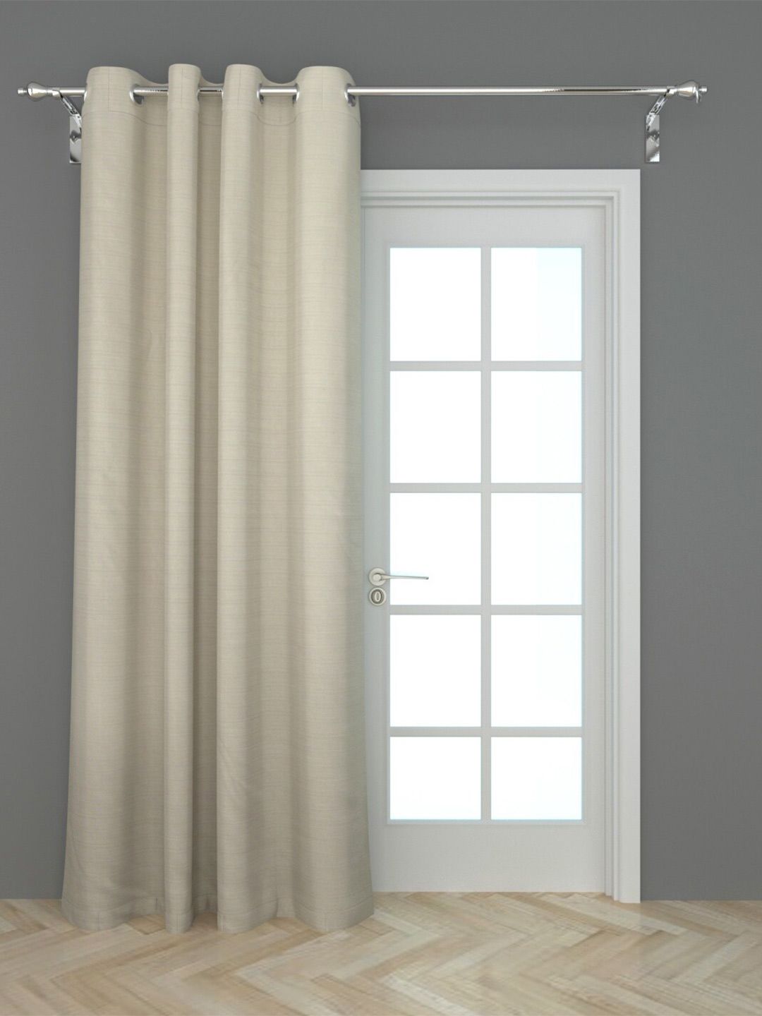 Home Centre Beige Striped Door Curtain Price in India