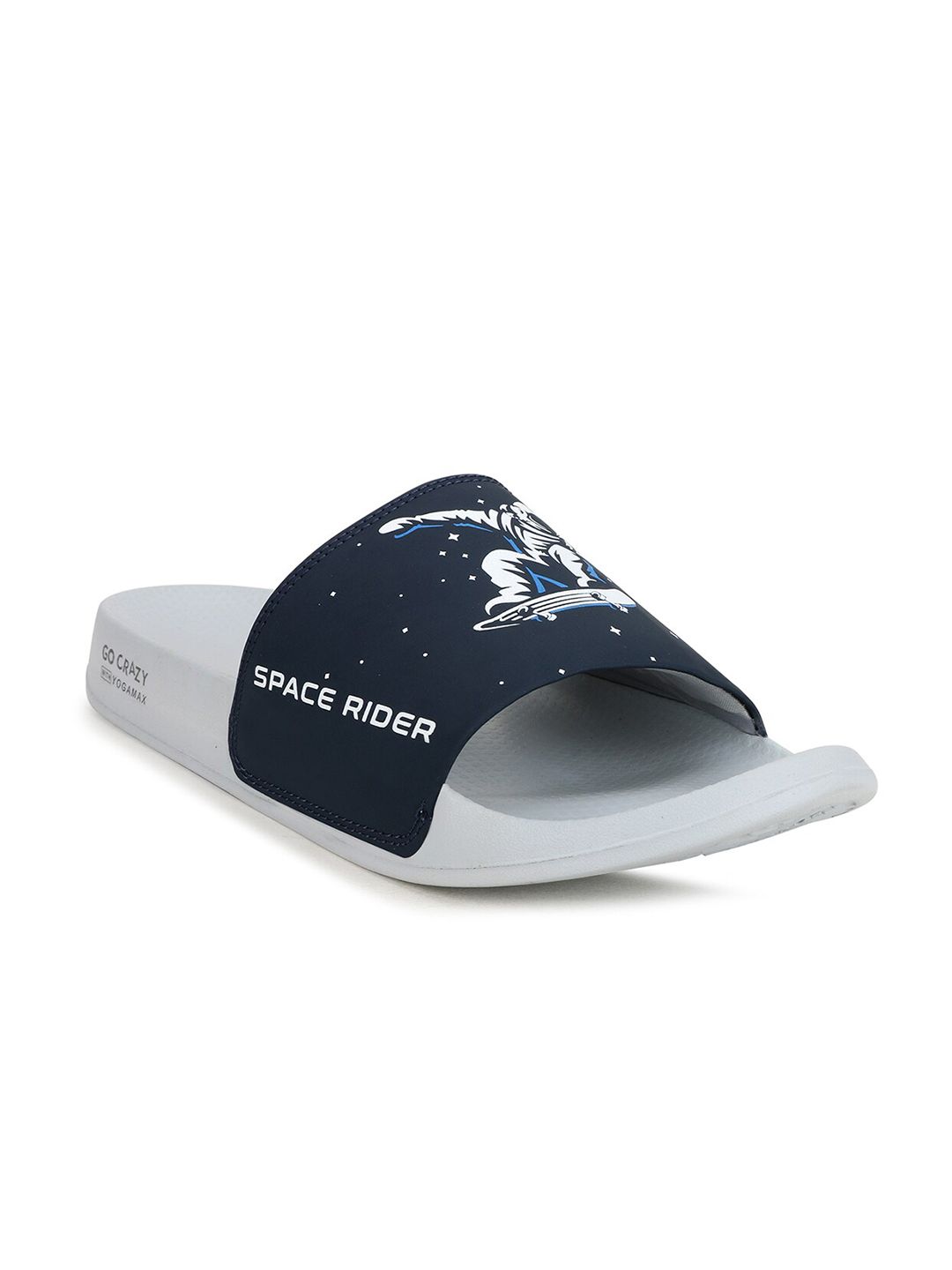 Campus Men SPACE RIDER-SL Navy Blue Printed Sliders