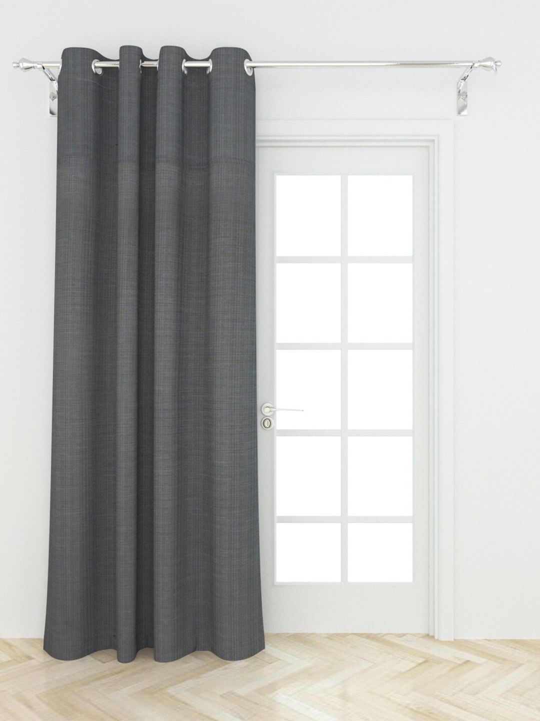 Home Centre Grey Solid Black Out Door Curtain Price in India