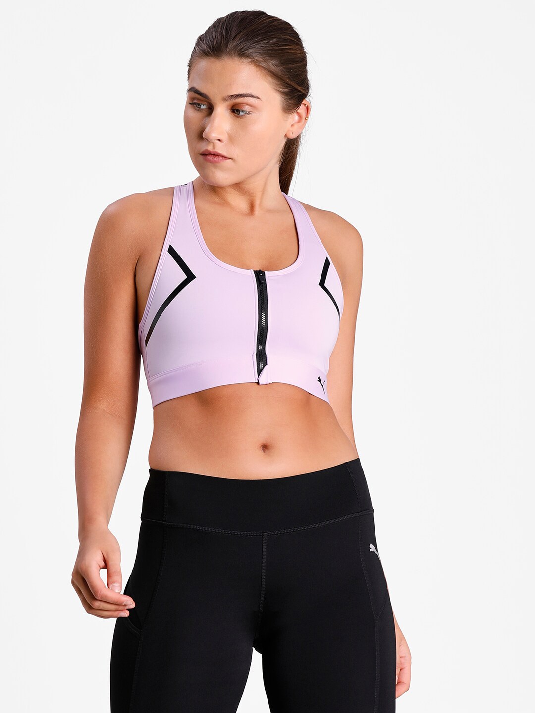 Puma Purple Workout High Impact Front Zip Bra Price in India