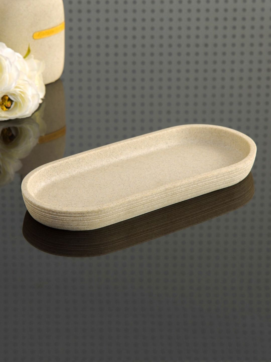 Home Centre Beige Solid Marshmallow Textured Tray Price in India