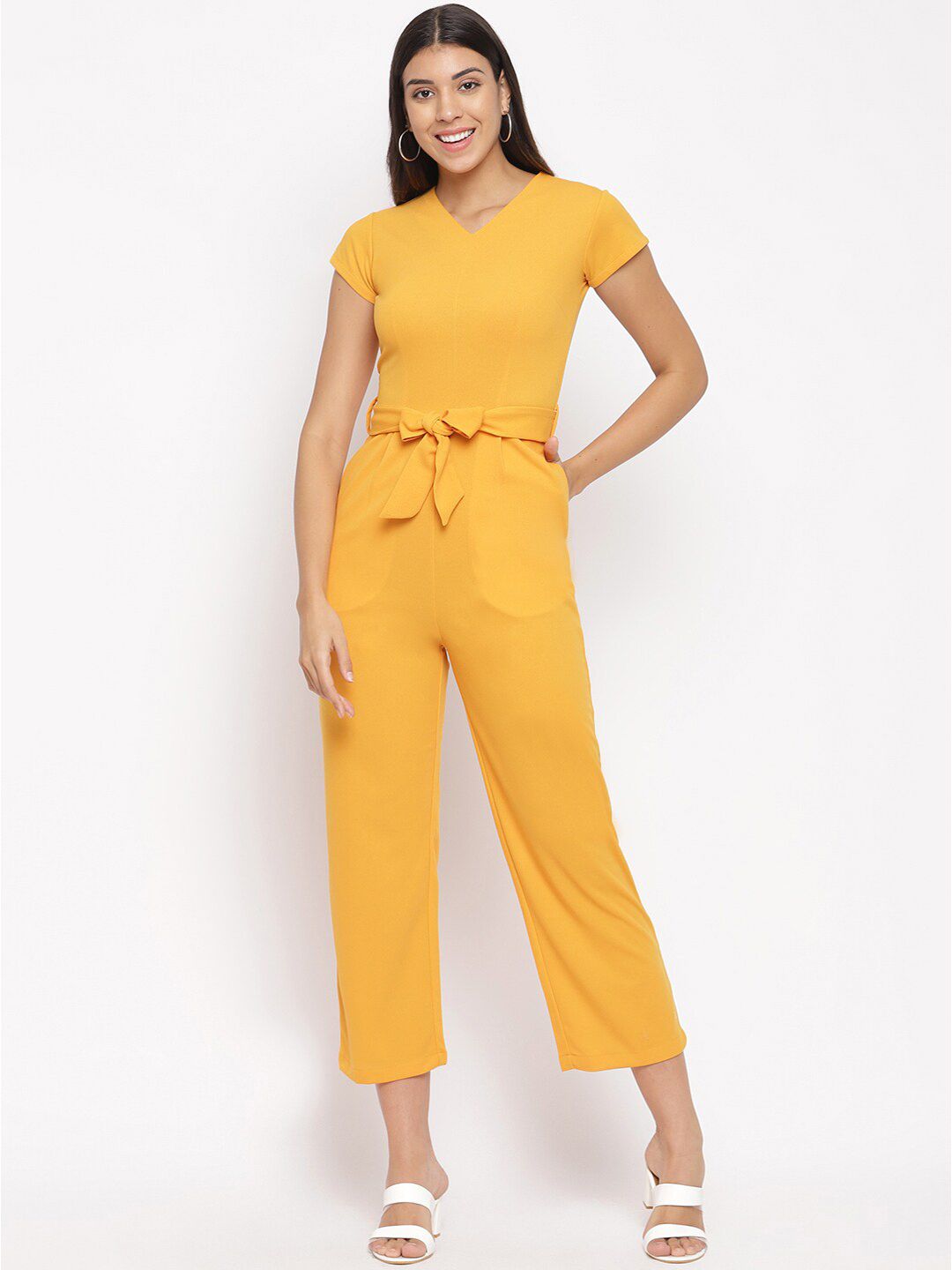 STALK Women Yellow Basic Jumpsuit Price in India