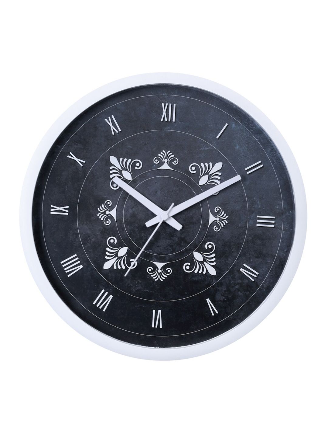 Bodh Design Black & White Printed Contemporary Wall Clock Price in India