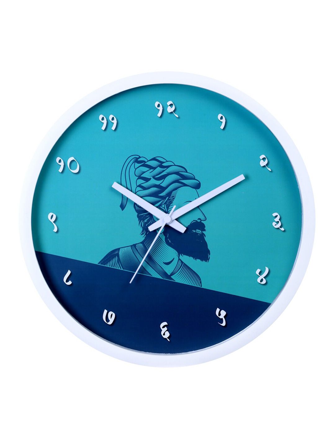 Bodh Design Blue & White Printed Contemporary Wall Clock Price in India