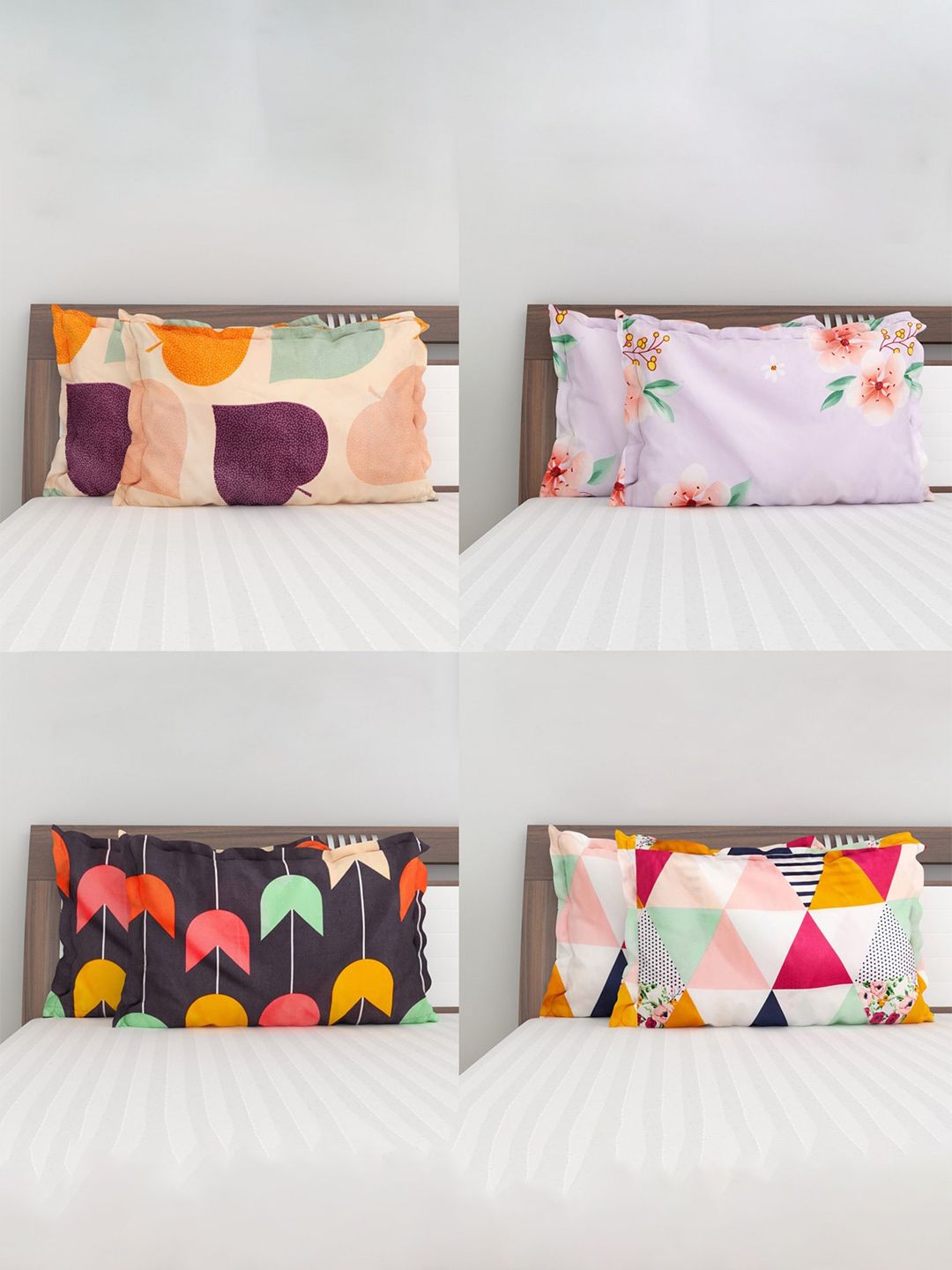 Home Centre Multi Set of 8 Geometric Rectangle Cushion Covers Price in India