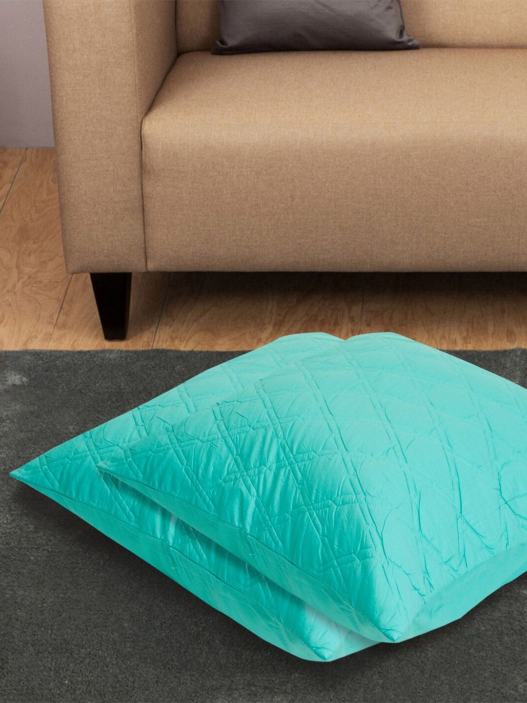 Home Centre Blue Set of 2 Square Cushion Covers Price in India