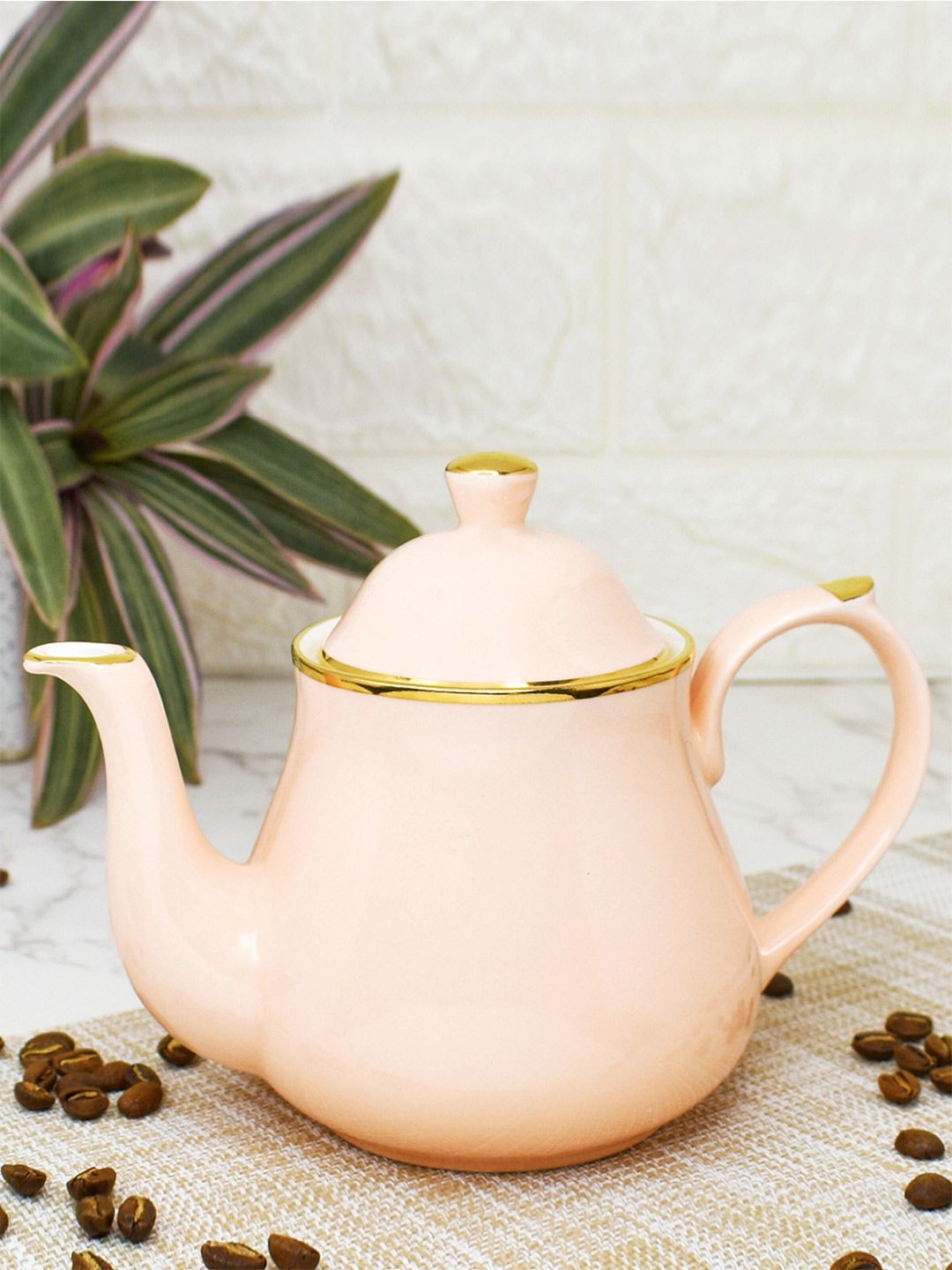 CLAY CRAFT Pink Solid Ceramic Glossy Kettle Price in India