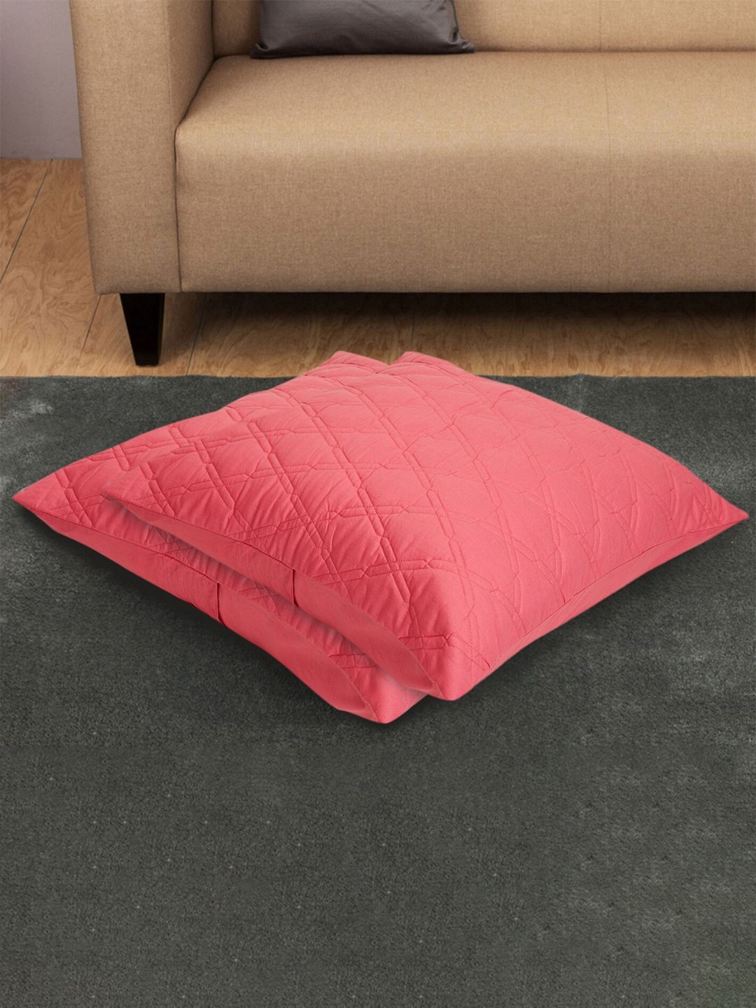 Home Centre Pink Set of 2 Square Cushion Covers Price in India