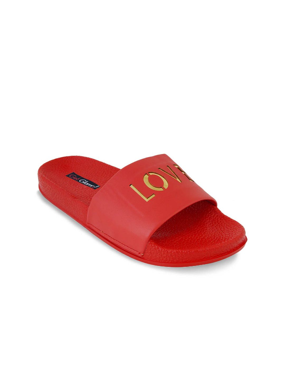 Get Glamr Women Red Printed Sliders Price in India