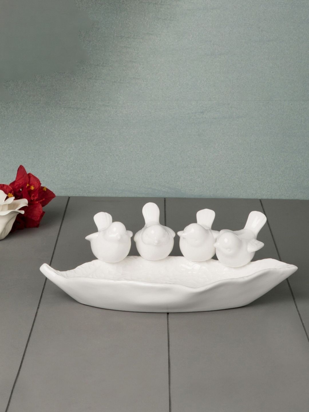 Home Centre White Handmade Splendid Wade Bird Design Platter Price in India