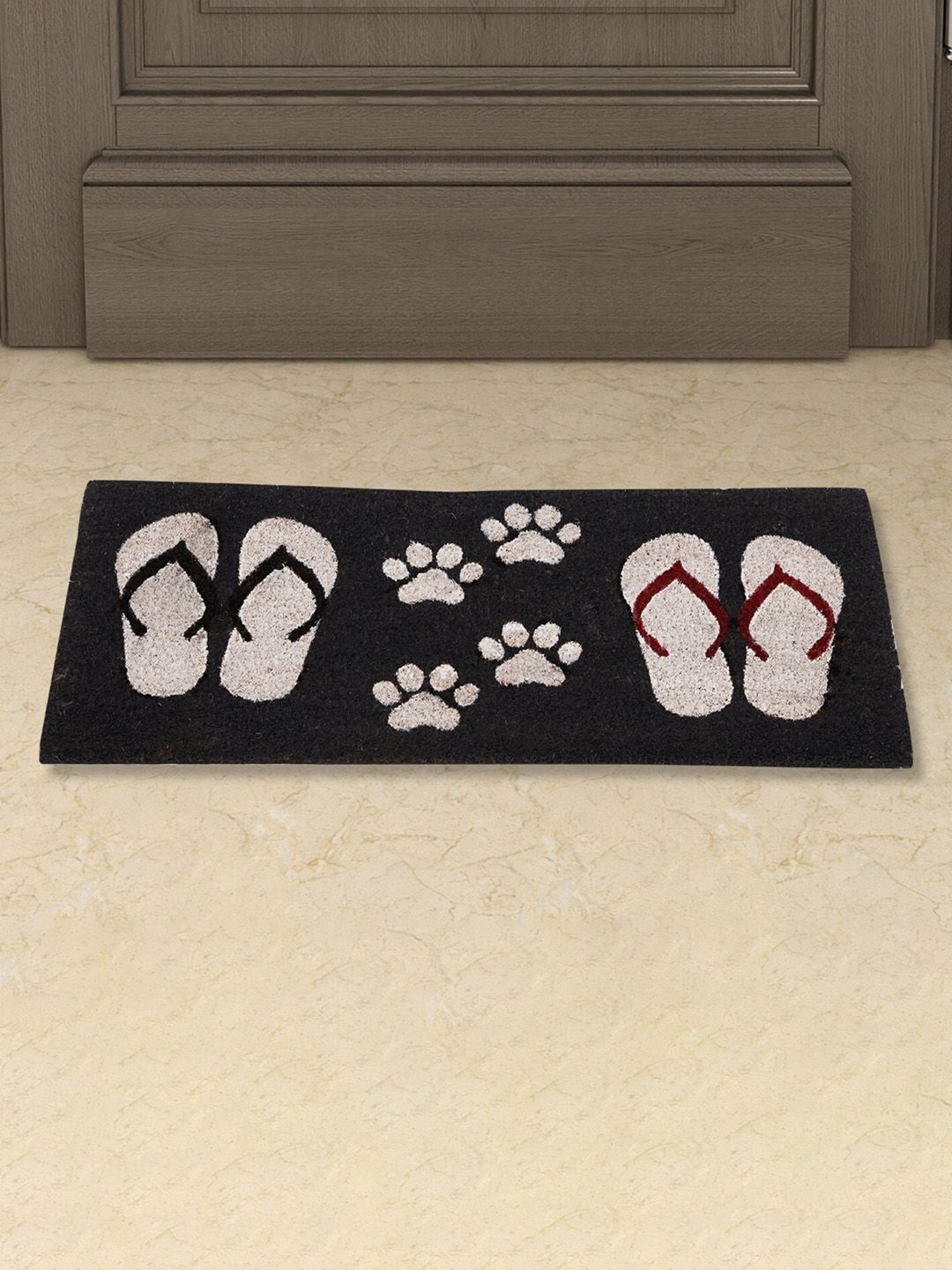 Home Centre Grey & Beige Corsica Onyx Printed Coir Doormat Price in India