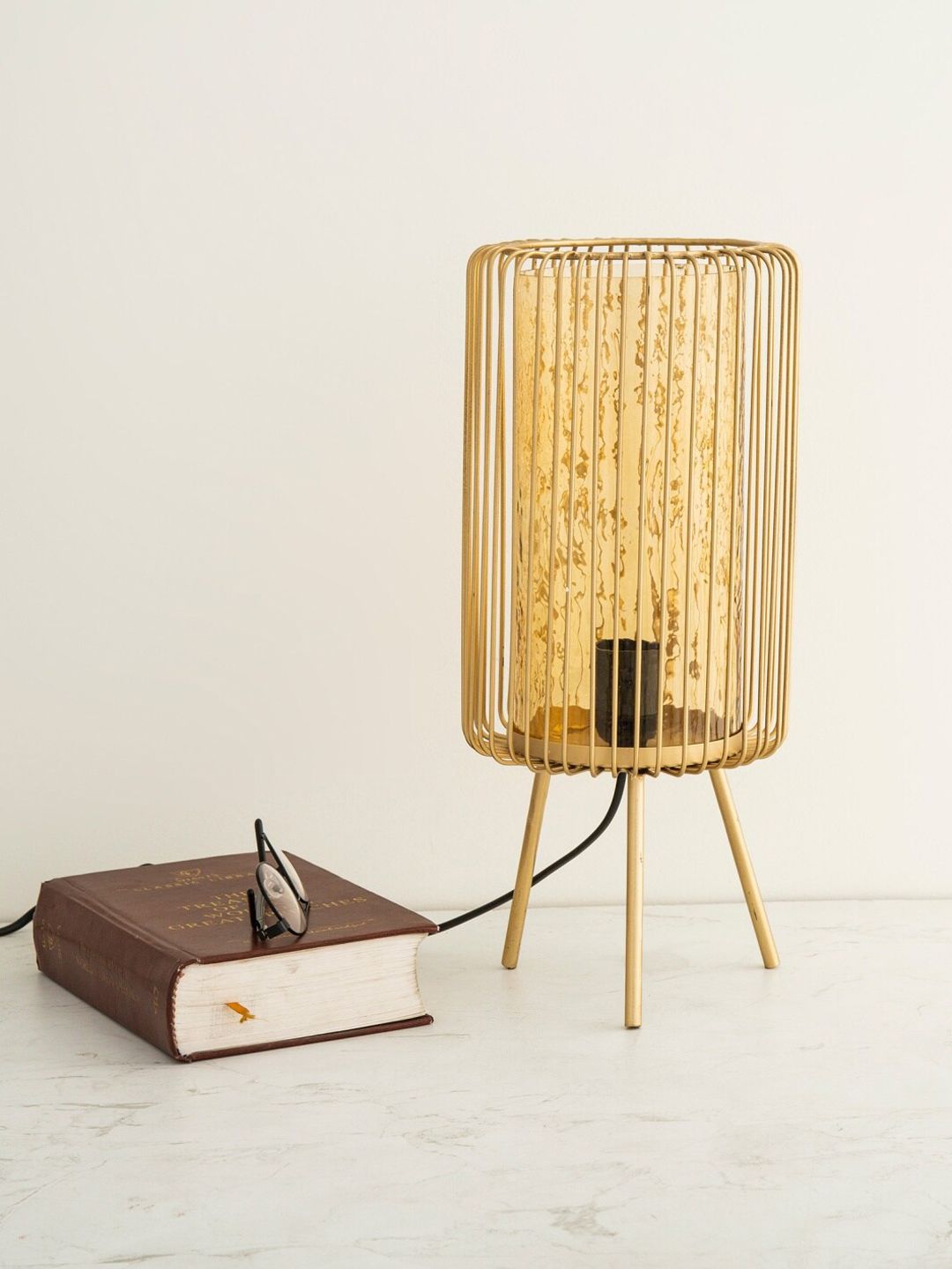 Home Centre Gold-Toned Adobe Wire Novelty Table Lamp Price in India