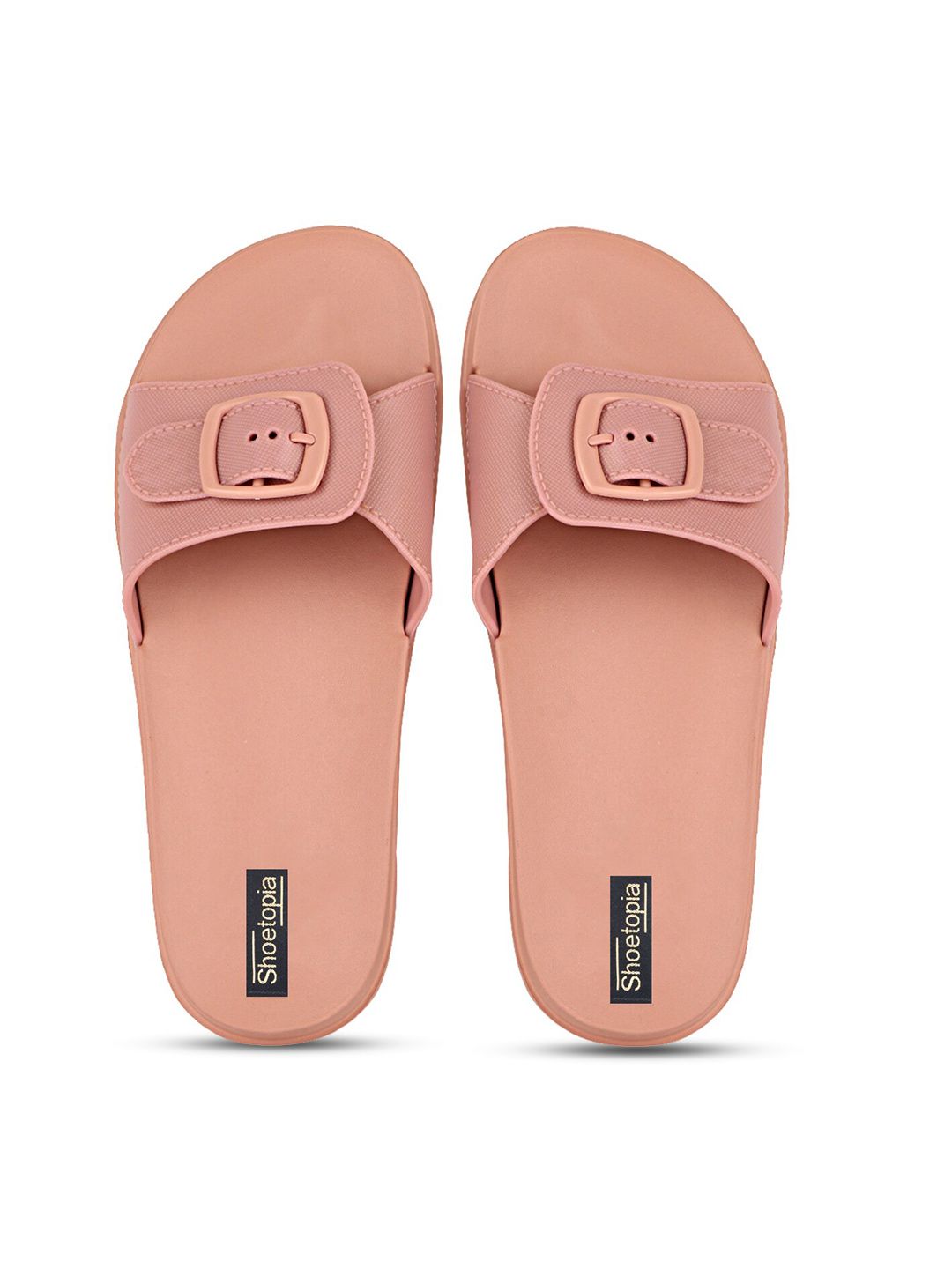 Shoetopia Women Pink Slip-On Flip-Flops Price in India