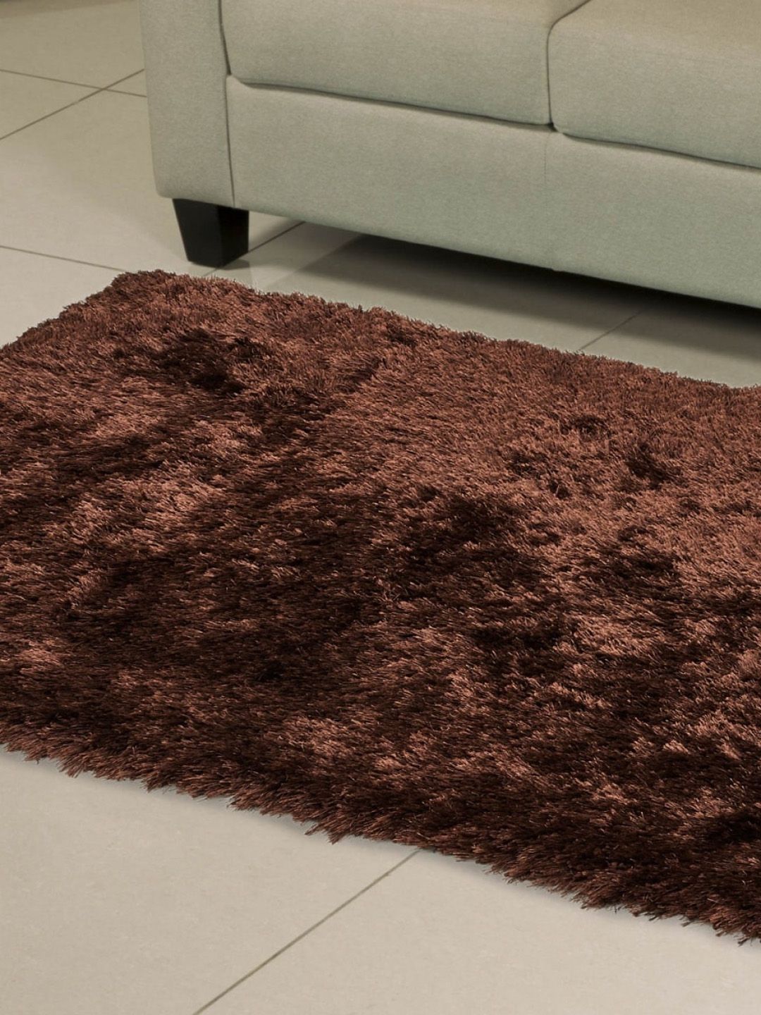 Home Centre Brown Solid Eyelash Rectangular Carpet Price in India