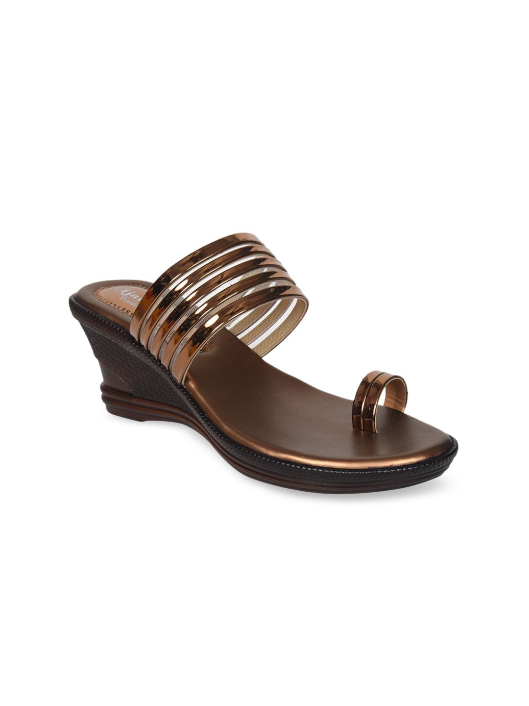 Ajanta Copper PU Wedge Heels Price in India