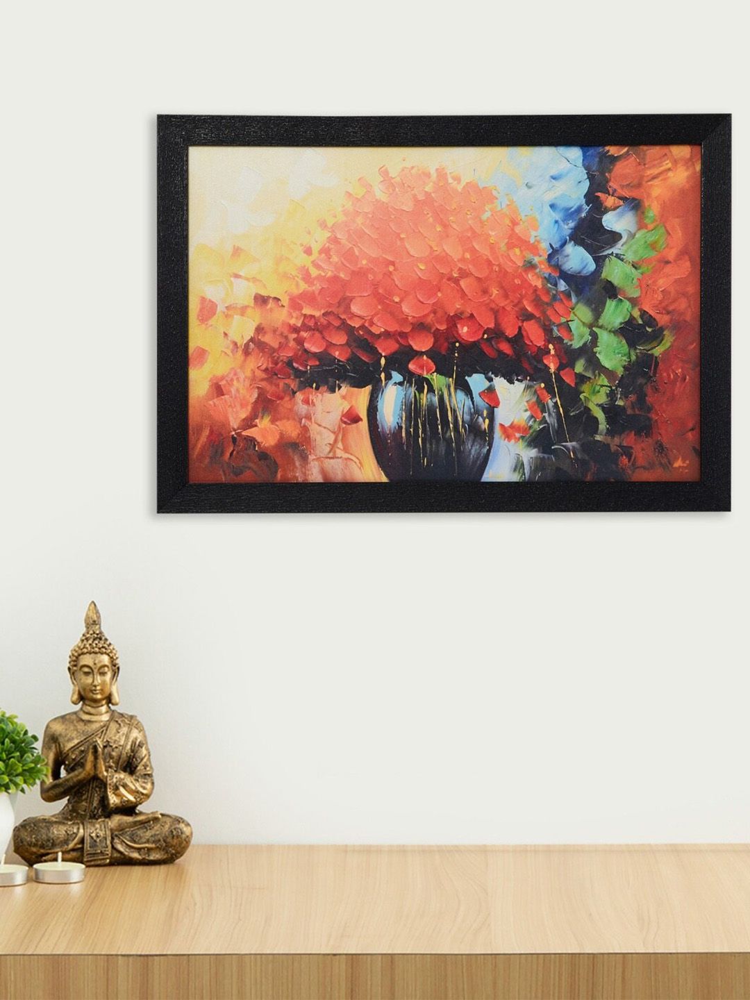 Homecentre Multicoloured Corsica Figurative Art Flower Pot Wall Art Price in India