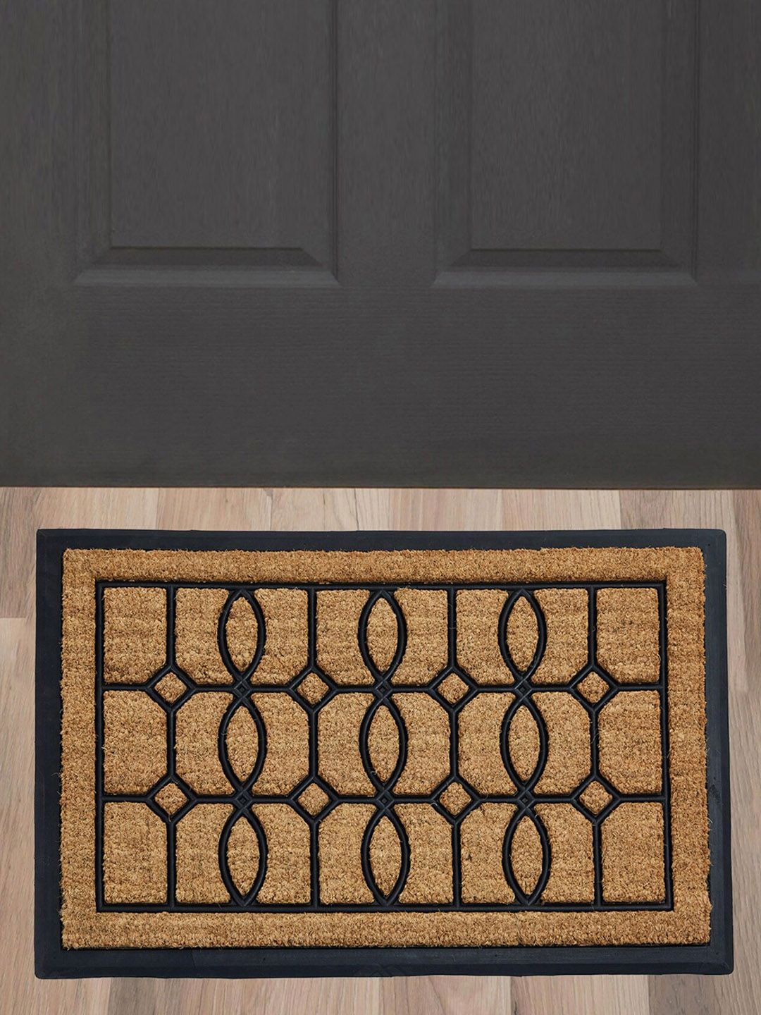 Home Centre Black & Brown Elite Textured Coir Anti-Skid Doormat Price in India