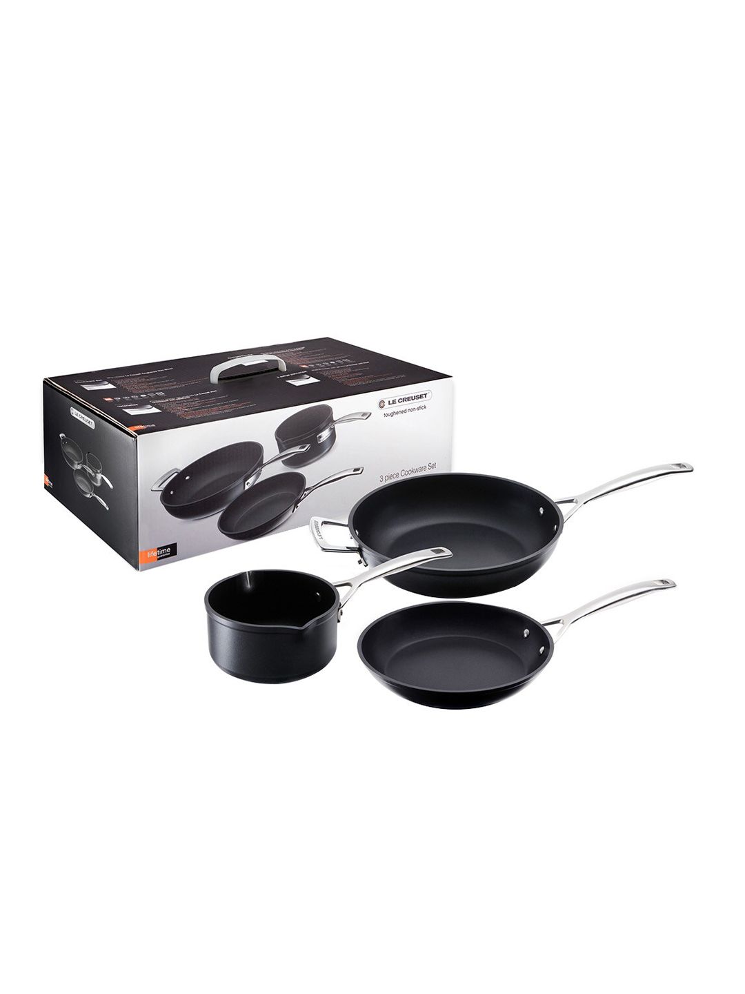 LE CREUSET Set Of 3 Black & Silver-Toned Cookware Set Price in India
