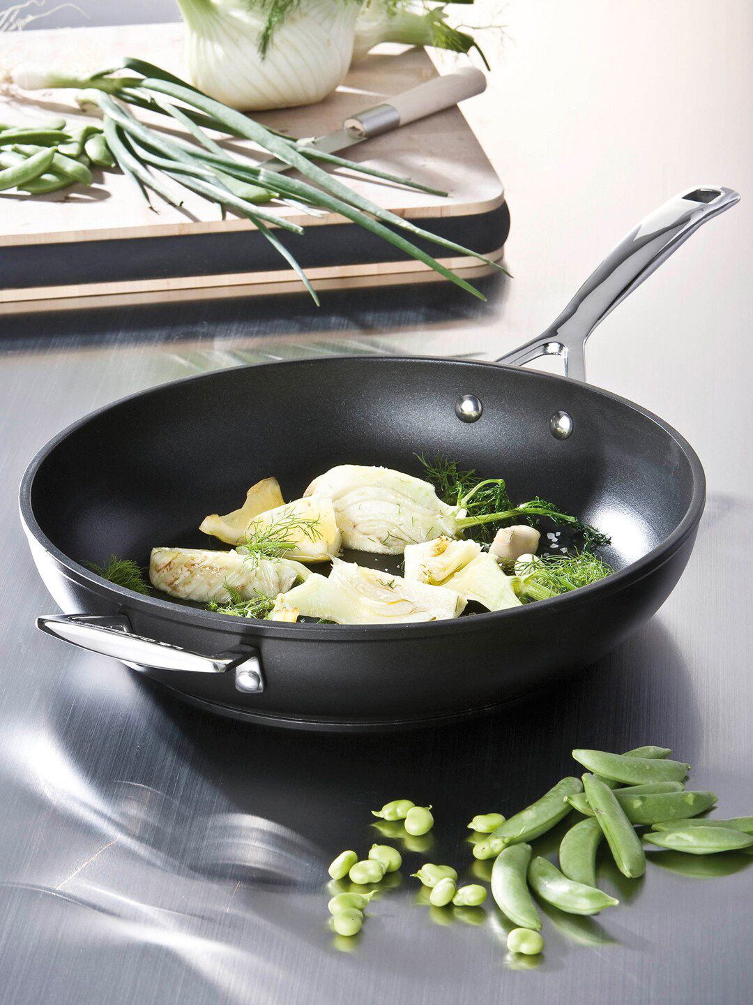 LE CREUSET Black & Silver-Toned Solid TNS HB Deep Fry Pan Price in India