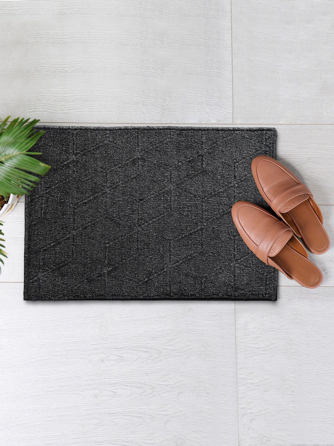 Saral Home Grey Solid Anti-Skid Cotton Doormat Price in India