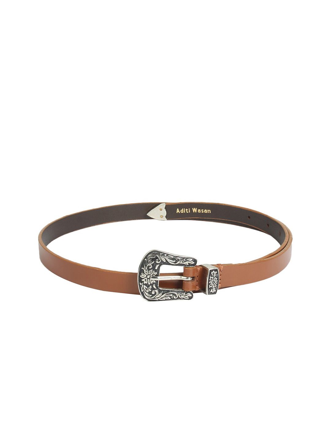 Aditi Wasan Women Tan Leather Cowboy Belt Price in India