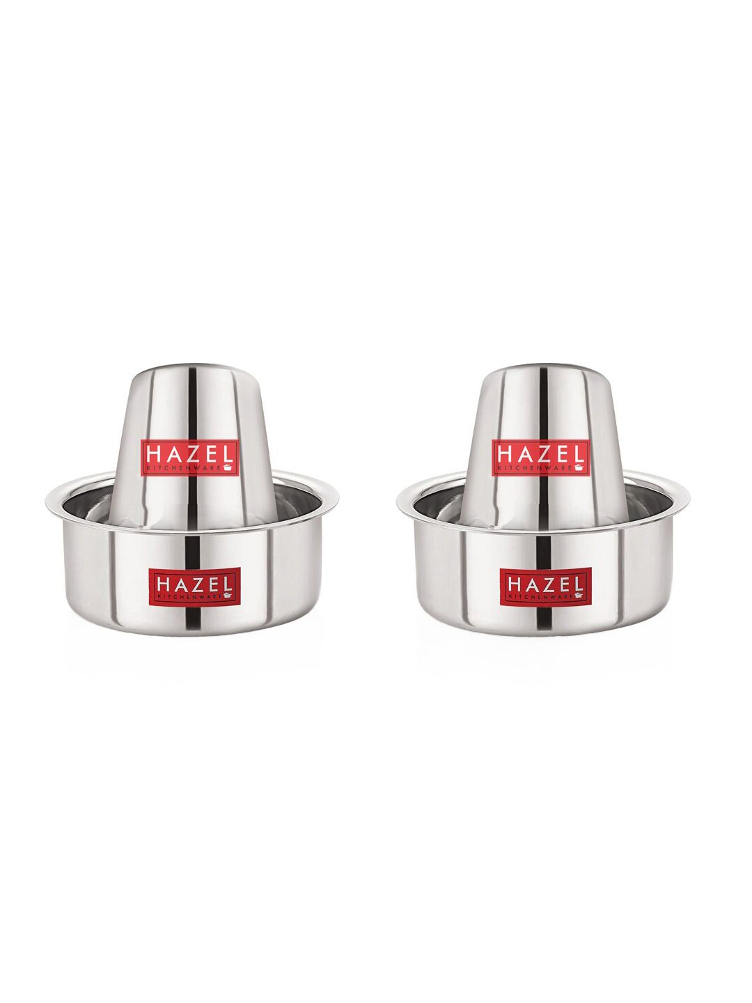 HAZEL Silver & Red 2 Stainless Steel Glossy Cups Set Price in India