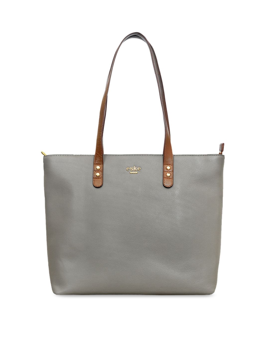 Eske Grey Leather Structured Shoulder Bag Price in India