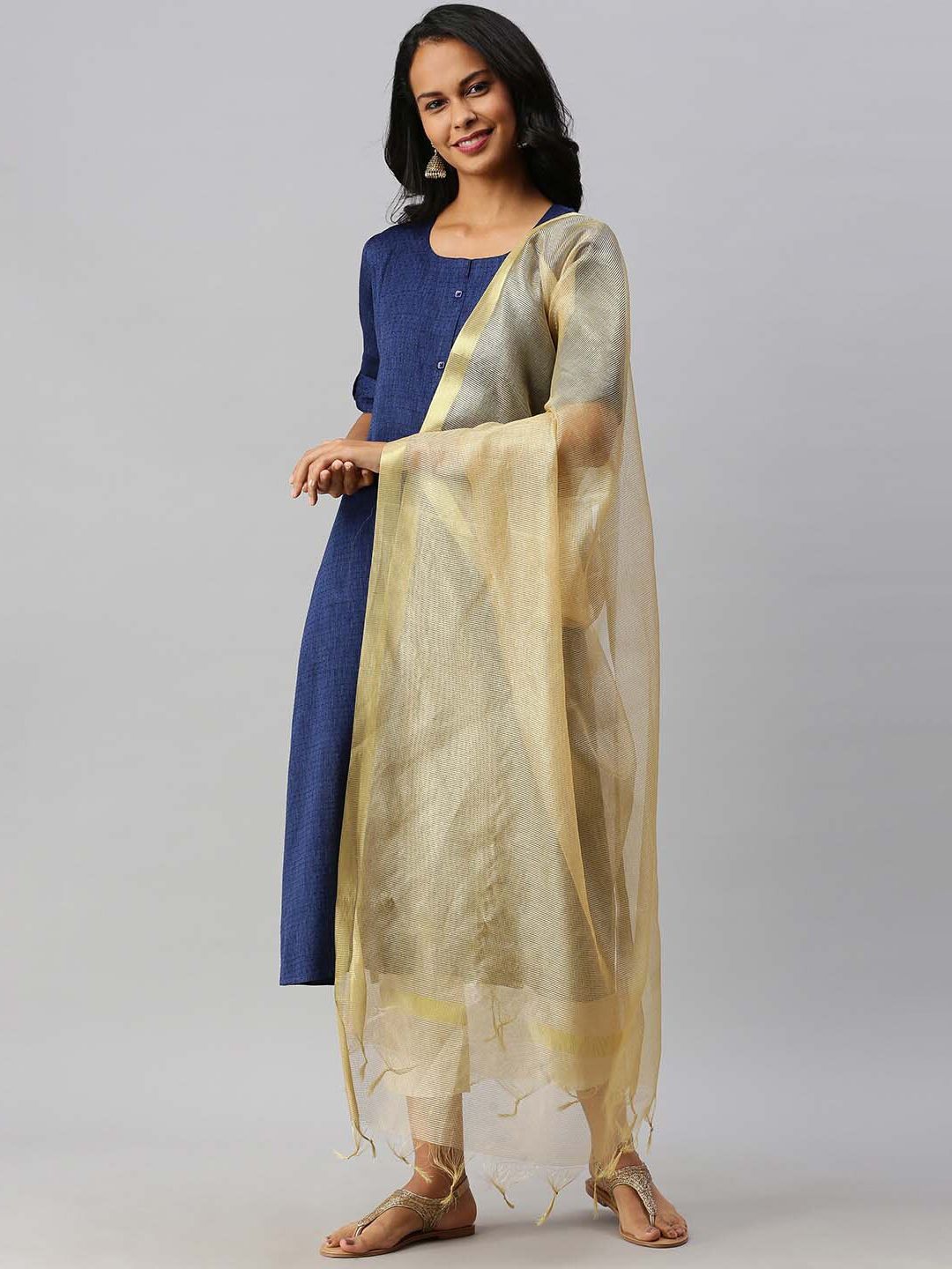 Soch Gold Art Silk Dupatta Price in India