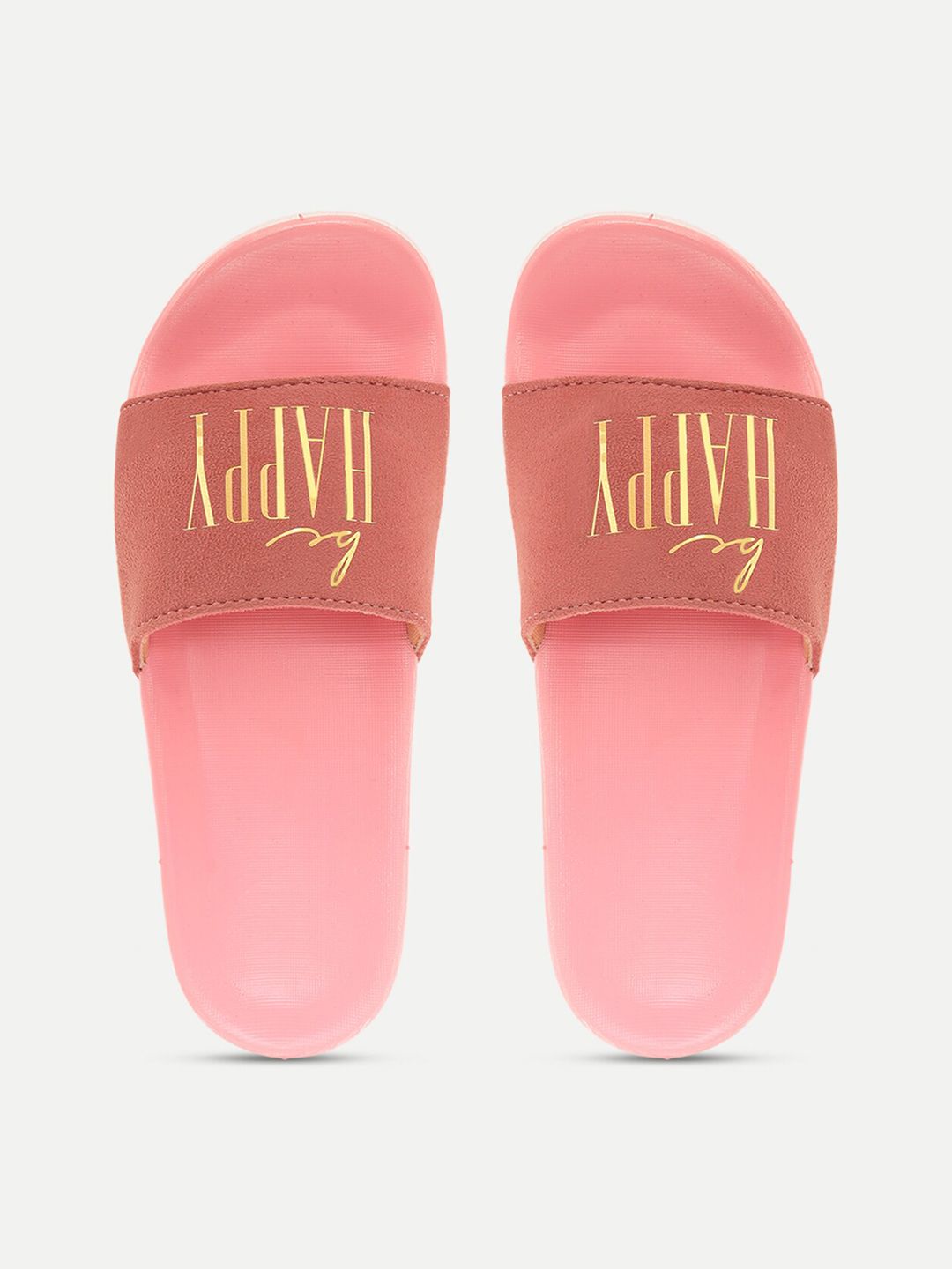 FREECO Women Pink Printed Sliders Price in India