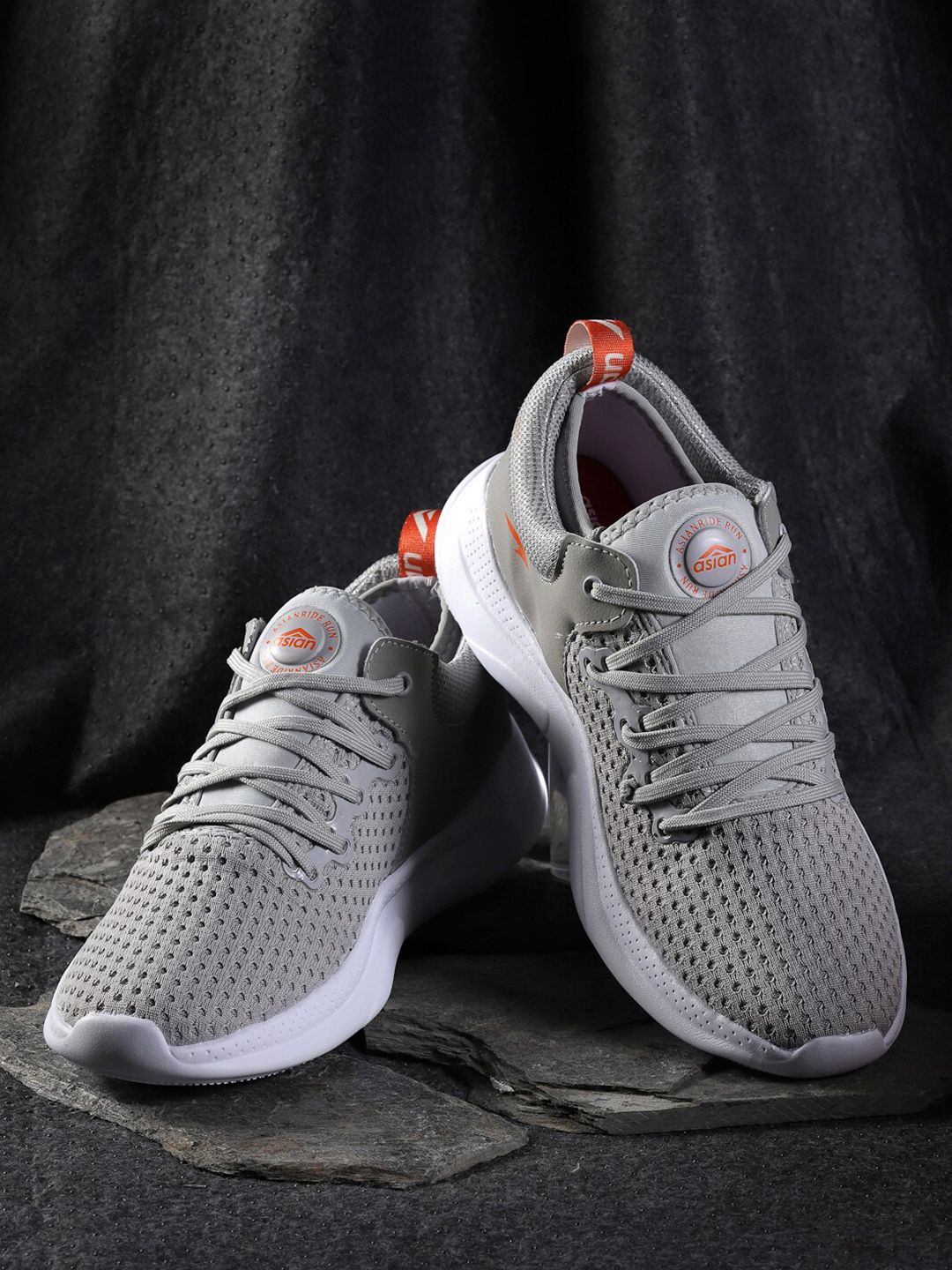 ASIAN Men Grey Mesh Running Shoes
