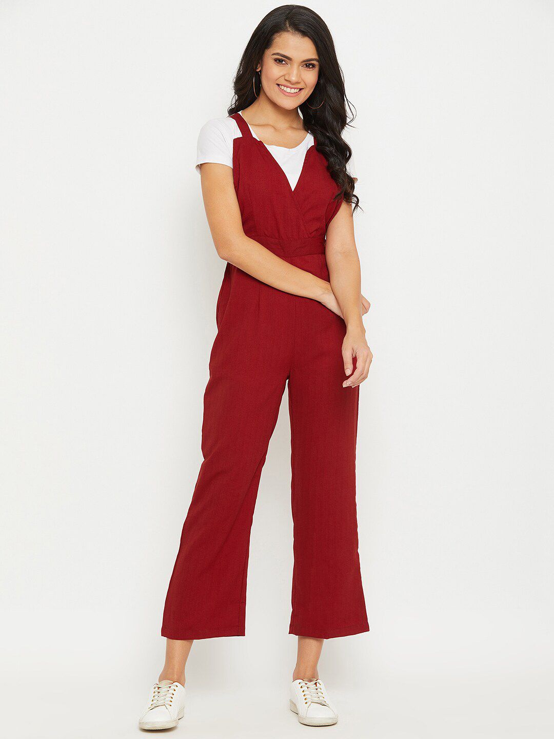 PANIT Maroon Casual Basic Jumpsuit Price in India