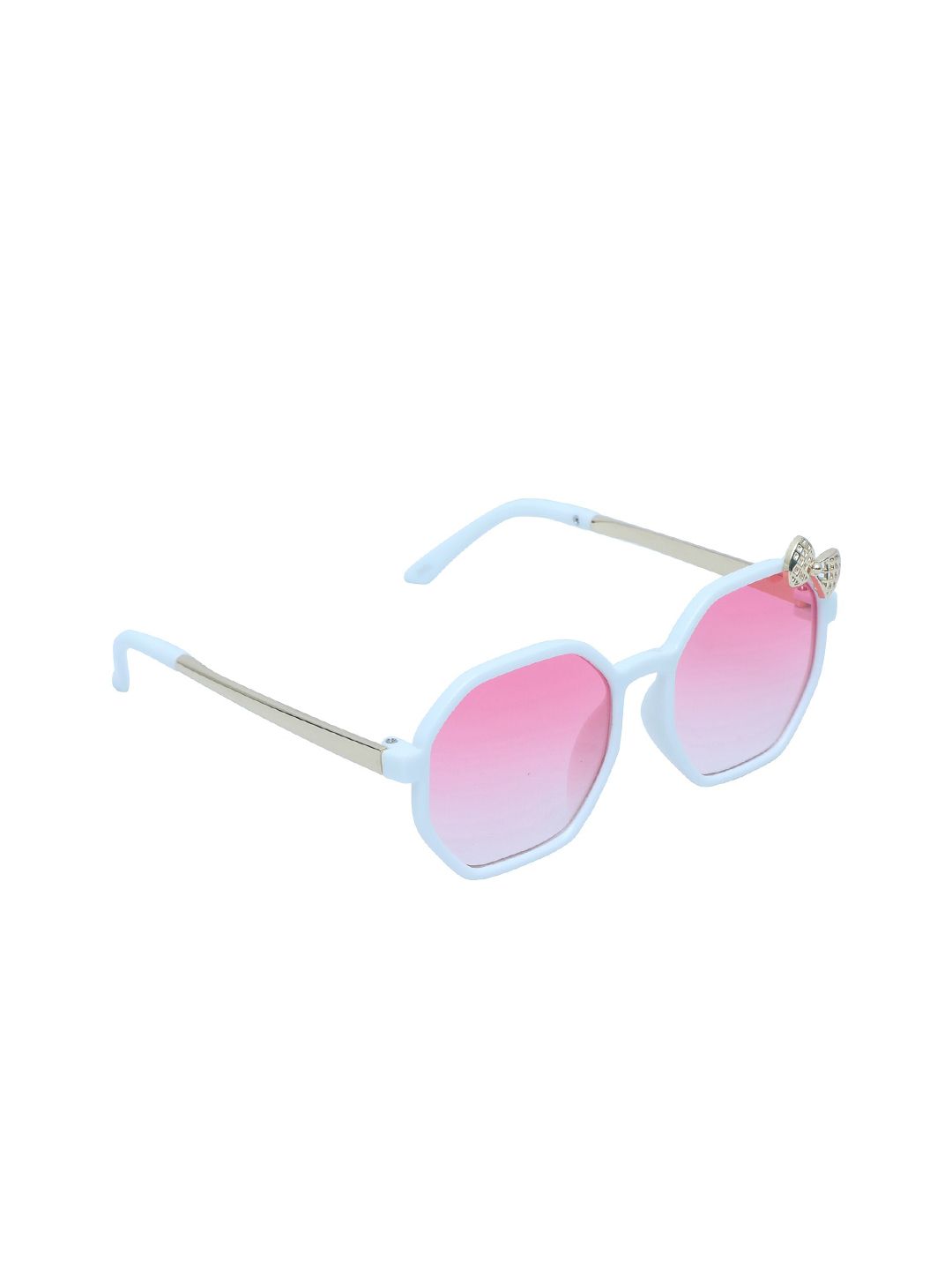 Spiky Kids Pink Lens & White Sunglasses with UV Protected Lens 2958_WHT_PINK