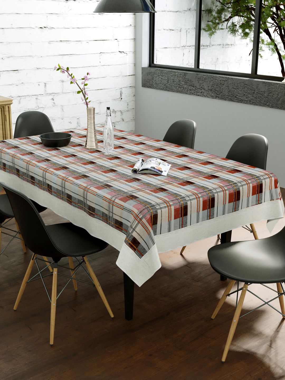 Clasiko Multicoloured Geometric 6-Seater Dining Table Cover Price in India