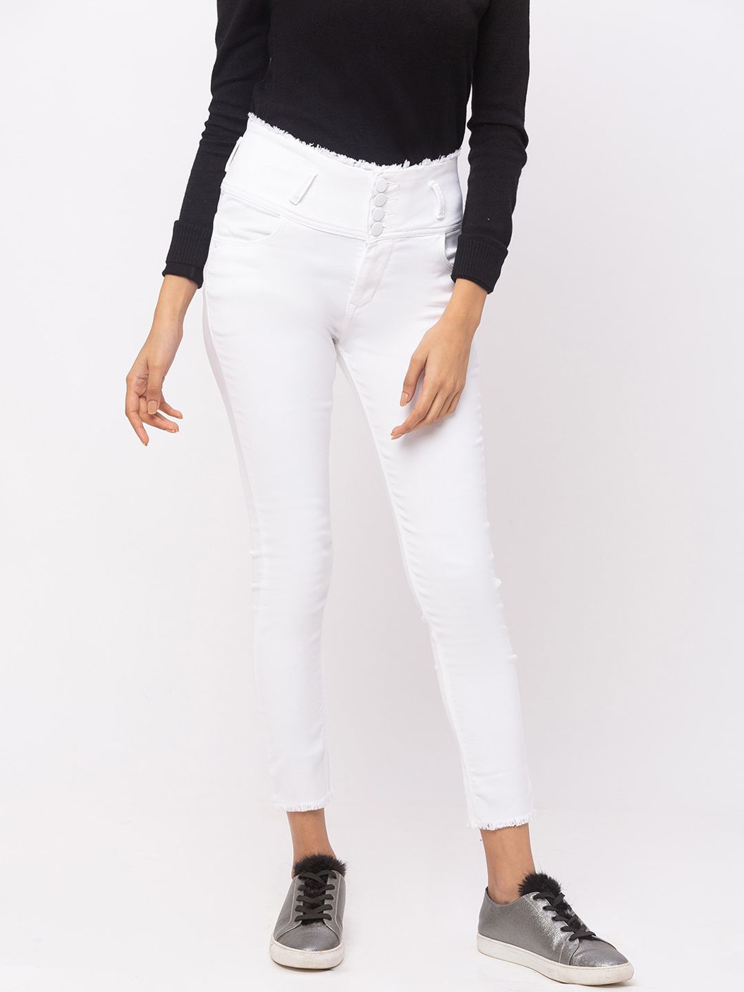 ZOLA Women White Slim Fit Jeans Price in India