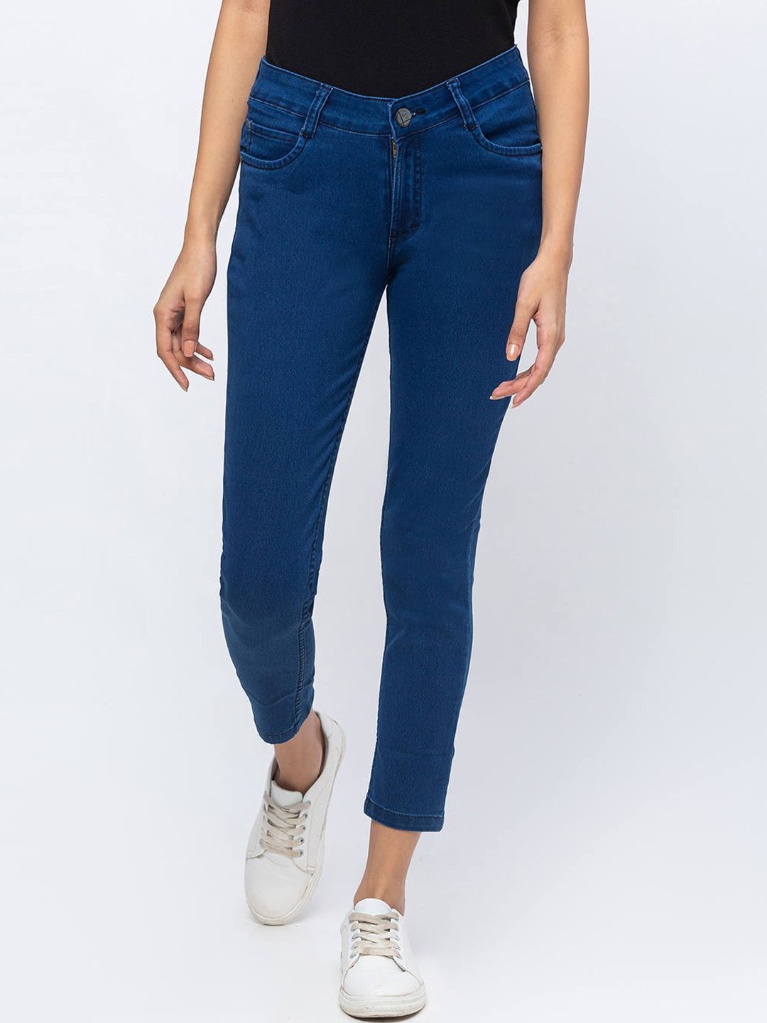 ZOLA Dx Women Blue Slim Fit Mid Waist Ankle Length Jeans Price in India