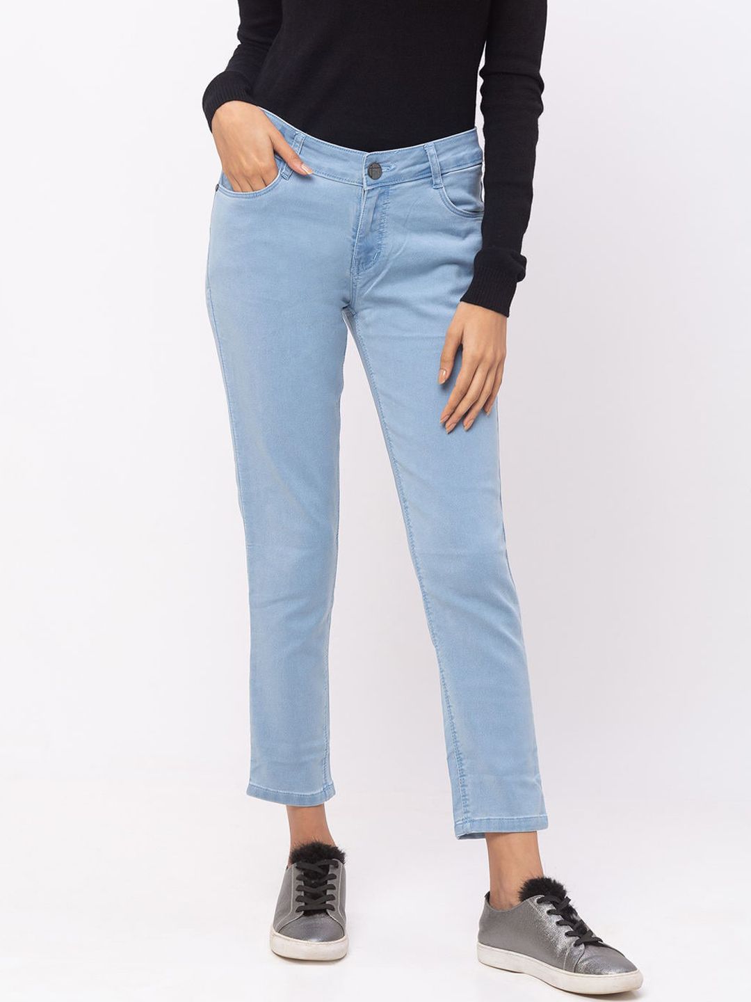 ZOLA Women Ice Blue Clean Look Slim Fit  Jeans Price in India
