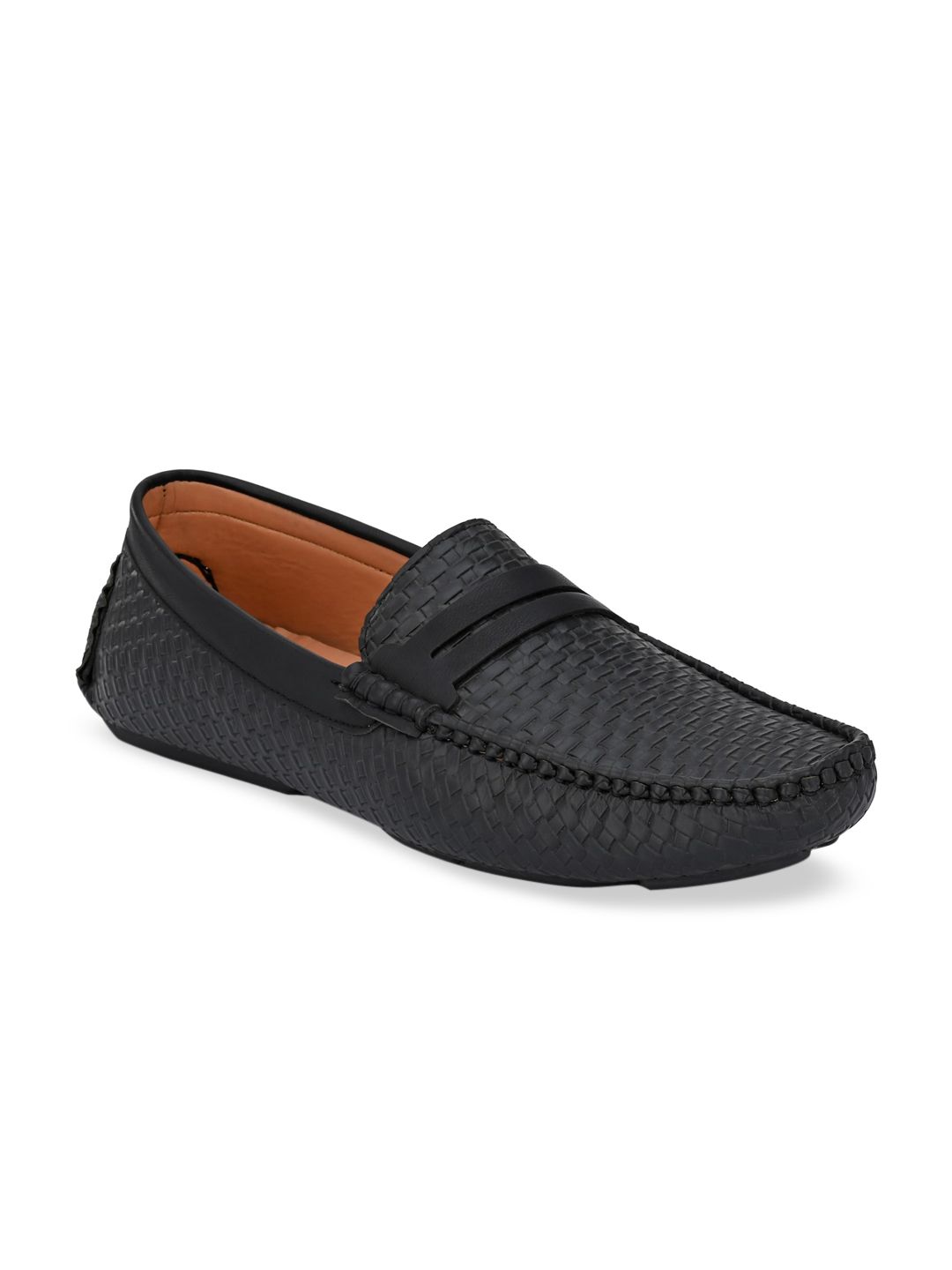 Mast & Harbour Men Black Textured Loafers