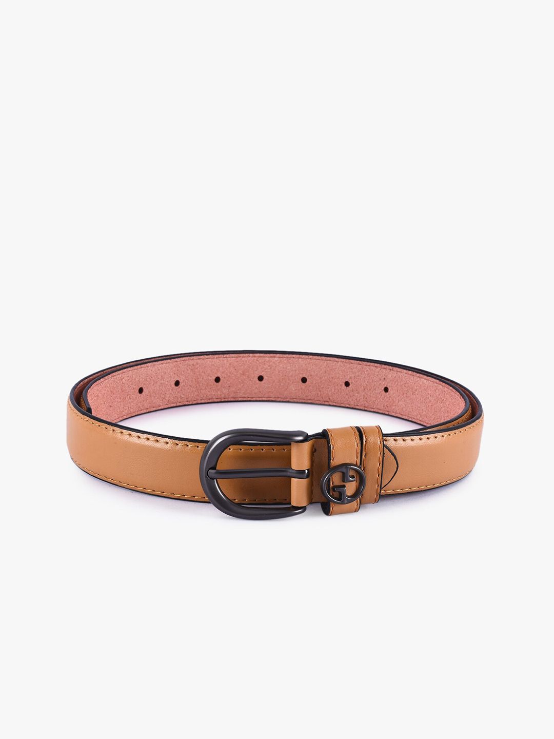 BuckleUp Women Tan Solid Belt Price in India